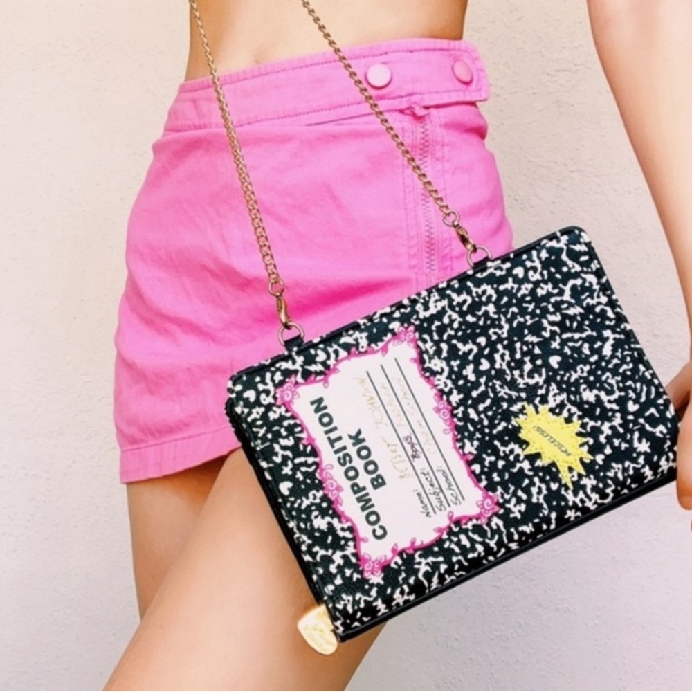 Betsey Johnson Composition Notebook Shoulder Bag